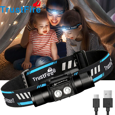 #ad TrustFire LED Headlamp USB Rechargeable Headlight Waterproof Torch Flashlight $22.99