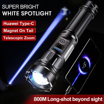 #ad 2000000 Lumens LED Flashlight Tactical Light Super Bright Torch USB Rechargeable $18.99