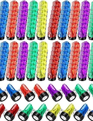 #ad 198 Pcs Mini LED Flashlight Keychains Push Button Multi Colors $41.89