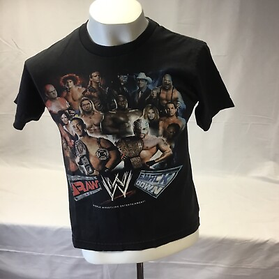 #ad Vintage Antique WWE Raw Vs. Smackdown Shirt Youth Size Large Y2K $15.81