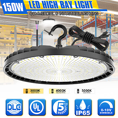 #ad 150W LED High Bay Light Commercial Garage Light 3K 4K 5000K Adjustable US Plug $59.20