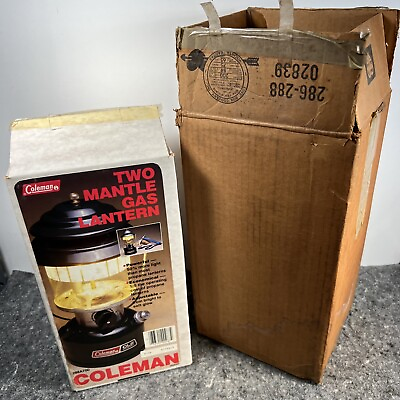#ad Vintage Coleman Gas Lantern Two Mantle 1987 NIOB w Original outer packaging $59.00