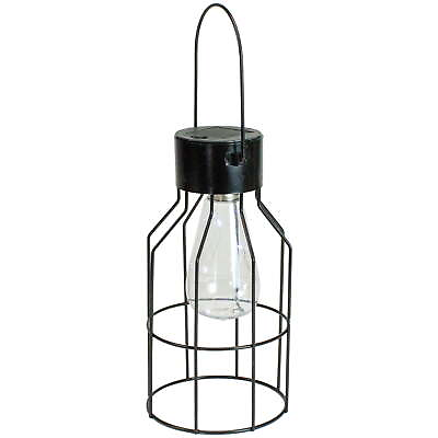 #ad 9.5quot; Black Outdoor Hanging Geometric Solar Lantern with Handle $19.08
