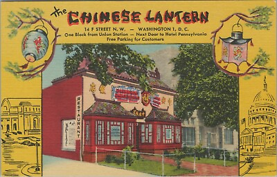 #ad Chinese Lantern Restaurant Washington DC linen advertising postcard N386 $7.19