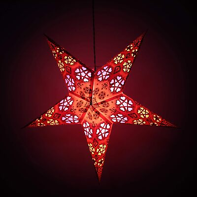 #ad Decorative Paper Star Light Christmas Festive Party Hanging Lantern Star Lamps $13.79
