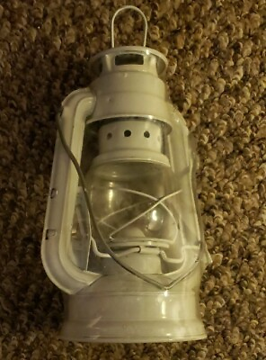 #ad Kerosene Oil Lantern Emergency Hanging Light Lamp White 8 Inch $15.99