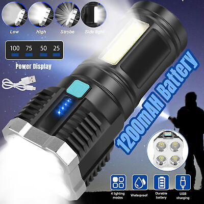 #ad COBLED Lantern Flashlight Super Bright Rechargeable Tactical Torch Camping Lamp $9.99