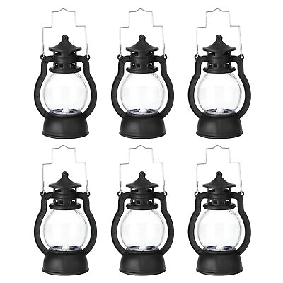 #ad 5 Inch Mini Lantern 6 Pack Hanging Decorative LED Candle Vintage Lantern Black $19.99