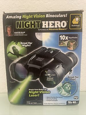 #ad Atomic Beam NIGHT HERO Official Night Vision 10x40mm Binoculars New Open Box $14.90