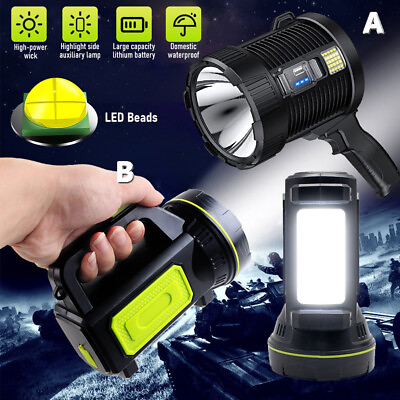 #ad 999000000LM Solar USB Rechargeable LED Spotlight Flashlight Searchlight Bright $16.99