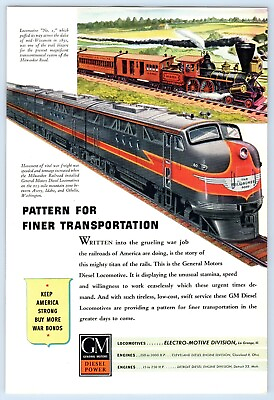 #ad #ad WWII Milwaukee Road Railroad Train RR General Motors GM 1944 Print Ad 6.75x10quot; $10.99