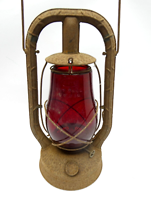 #ad #ad Red Glass Dietz Monarch Tubular Barn Lantern Lamp Vintage Used Parts Old $79.99