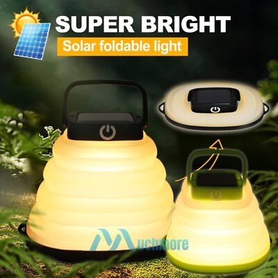 #ad Collapsible Foldable Solar USB Rechargeable 6LED Camping Tent Light Lantern Lamp $12.99