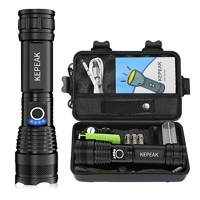 #ad 990000LM LED Flashlight Super Bright Rechargeable Tactical Torch Zoom Light Lamp $7.99