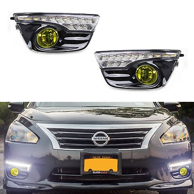#ad Switchback LED Daytime Running Lights w Yellow Fog Lamps Kit For Nissan Altima $161.99