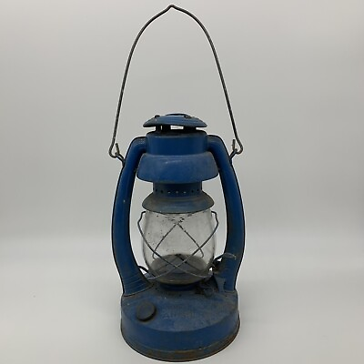 #ad VTG 13.5quot; Blue Embury MFG Co. No. 2 Air Pilot Warsaw NY USA Kerosene Oil Lantern $79.99