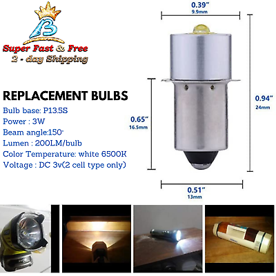 #ad #ad Maglite Torch Flashlight LED Bulb Upgrade Conversion Kit 200 Lumen 2D 2C Cell 3V $15.05