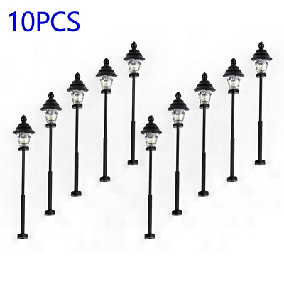 #ad 10PcsLED Park Lanterns Lamps 45mm N Scale 1: 160 Model Railway Bonsai Decor $12.42