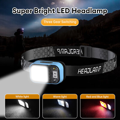 #ad USB Rechargeable Headlight Flashlight Headlamp Outdoor Camping LED Head Torch US $14.88