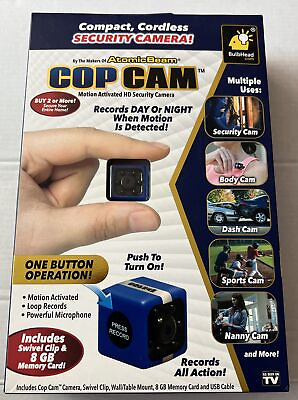 #ad Atomic Beam Cop Cam Mini Security Camera by BulbHead Body Cam Dash Cam w Clip $24.99