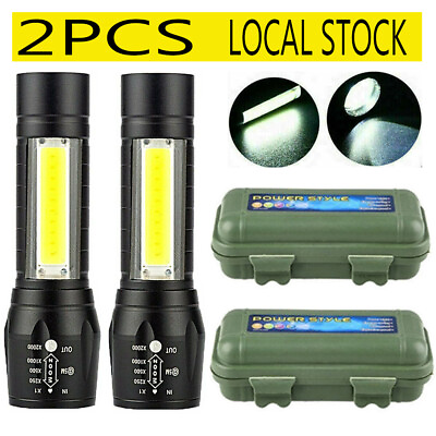 #ad Rechargeable 990000LM LED Flashlight Tactical Police Super Bright Torch Zoomable $10.29