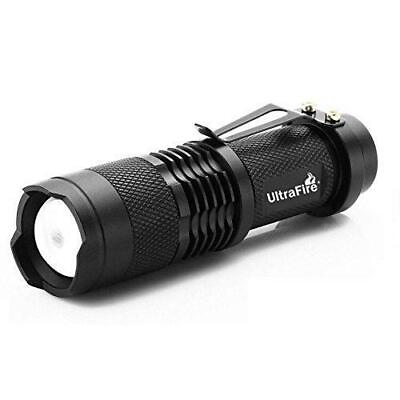 #ad 2 PACK UltraFire 7w 300lm Mini Cree Led Flashlight Torch Adjustable Focus Zoom.. $17.99