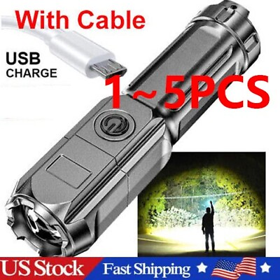 #ad #ad Rechargeable 990000LM LED Flashlight Tactical Police Super Bright Torch Zoomable $7.86