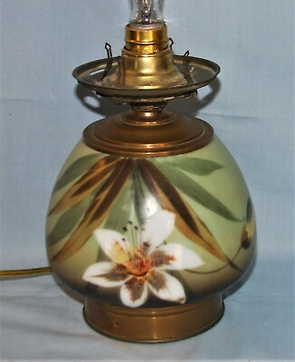 #ad Vintage or Antique Gas Lantern Converted to Electric Painted Porcelain $18.00