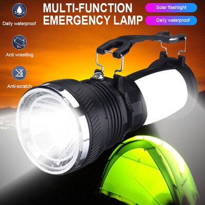 #ad Solar Power Rechargeable LED Flashlight Camping Lantern Hiking Tent Light Lamp $8.98