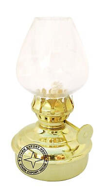 #ad #ad Brass Table Lantern Glass Oil Lamp 5 Inch Collectible Home Decorative Best Gift $17.10