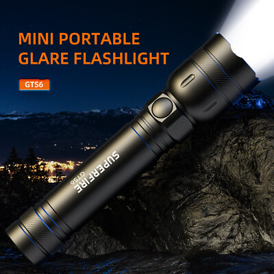 #ad SUPERFIRE Tactical Flashlight LED USB C Rechargeable Powerful Torch Camping GTS6 $15.49