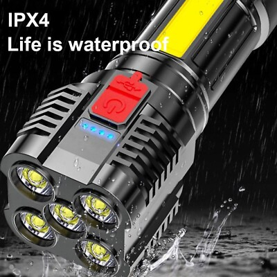 #ad #ad Super Bright LED Torch FlashlightUSB Rechargeable Tactical Camping Outdoor Lamp $7.99