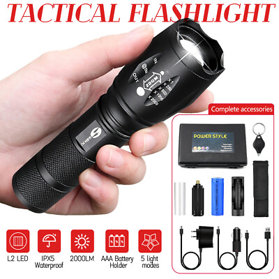 #ad Super Bright 9000000LM LED G700 Tactical Flashlight Rechargeable Battery Kit US $16.99