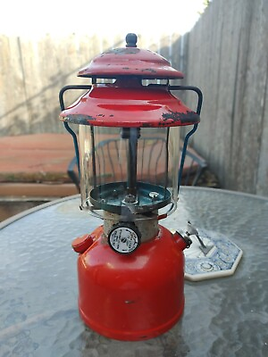 #ad Vintage 1978 Coleman M 200 A Red Portable Camp Gas Lantern $59.00