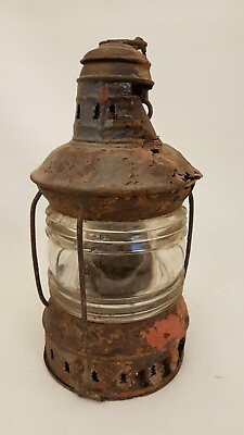 #ad Antique railroad lantern with thick fresnel glass $249.95