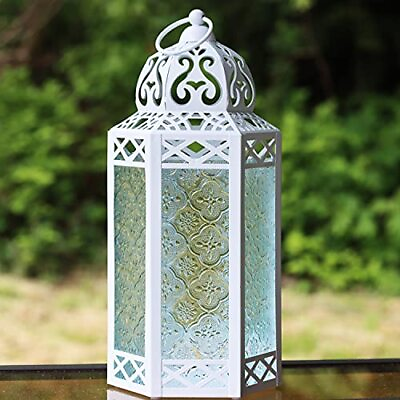 #ad #ad White Hanging Metal Moroccan Decorative Led Fairy Lights Candle Lantern Holder F $41.23