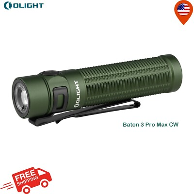 #ad Olight Baton 3 Pro Max CW 2500 LM Powerful EDC Rechargeable Flashlight OD Green $89.99