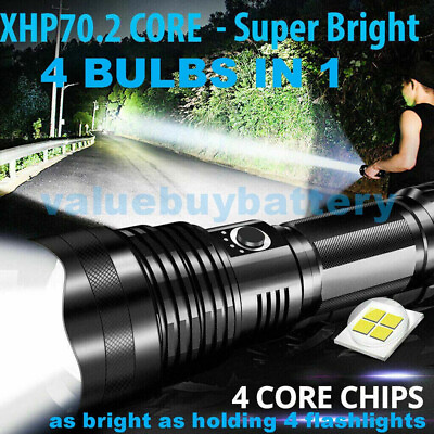 #ad Super Bright Powerful Flashlight XHP70.2 Rechargeable Zoom Torch $14.99