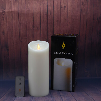 #ad Luminara Flameless Led Candle White Wax Pillar Vanilla Scented for Wedding 9inch $25.99