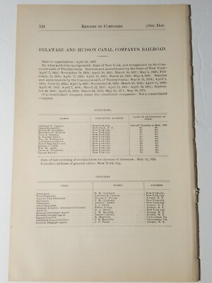 #ad 1891 railroad document DELAWARE amp; HUDSON CANAL RAILROAD iron coal mine train PA $10.00