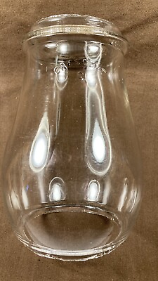 #ad Antique Embossed Crescent Tubular Lantern Globe Clear Glass Rare $89.95