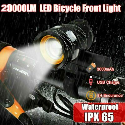 #ad Rechargeable MTB Bicycle HeadLight 3 Mode High Low Strobe Bike light XM L LED $12.49