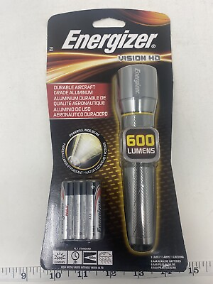 #ad Energizer Vision HD Metal 600 Lumens Flashlight Wide Beam 2 hr Runtime $12.99