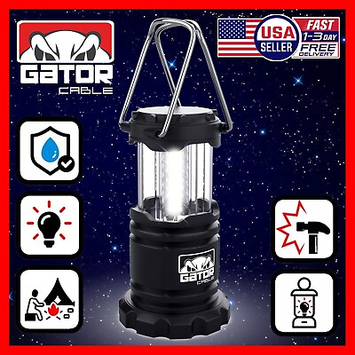 #ad Camping LED Bright Hurricane Lantern Light Lamp Portable Collapsible Battery $8.99