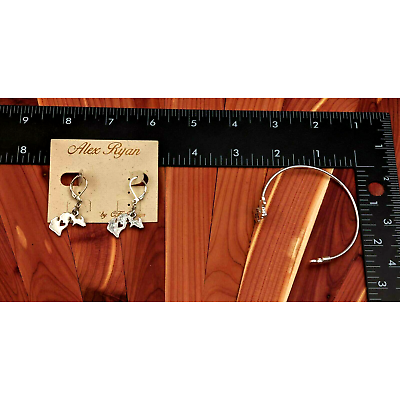 #ad #ad Alex Ryan by CK Design Silver Tone Home Dangle Earrings NWT amp; Bracelet $19.00