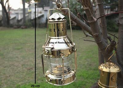#ad Vintage Oil Lamp Brass Anchor Ship Lantern Maritime Decor Antique Nautical 10#x27;#x27; $90.00