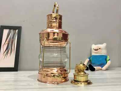 #ad Maritime Nautical Ship Lantern 14quot; Brass amp; Copper Anchor Oil Lamp Boat Light by $99.68