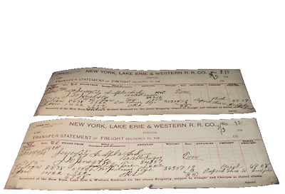 #ad 1889 ERIE RAILROAD NEW YORK LAKE ERIE amp; WESTERN FREIGHT DELIVERED $60.00