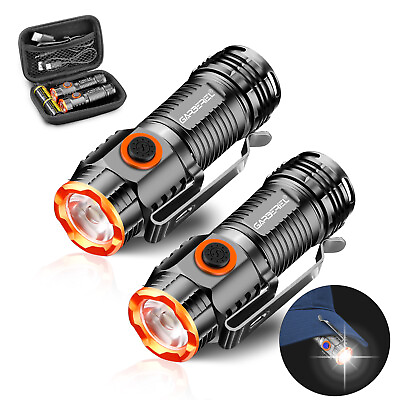#ad #ad Super Bright EDC Flashlight Rechargeable Pocket Mini P50 LED Lamp Magnetic Torch $29.96