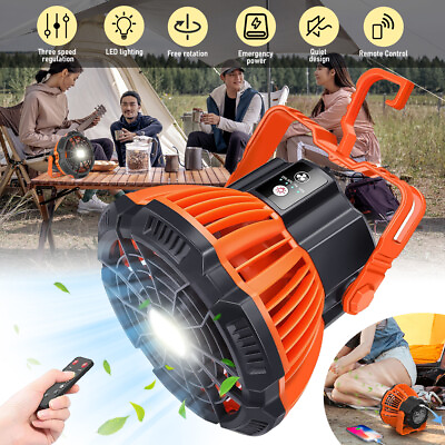 #ad Portable Camping Fan with LED Lantern Rechargeable USB Equipment Ceiling Fan $24.99